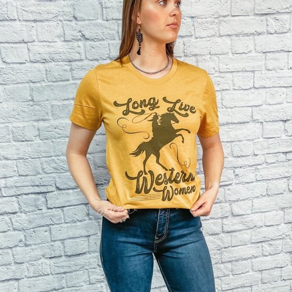 LONG LIVE WESTERN WOMEN Handmade Graphic Tee - Picture 4 of 6
